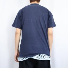 画像3: 80〜90's Champion USA製 青刺繍タグ 後期 無地Tシャツ NAVY L (3)