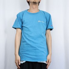 画像2: 80〜90's Champion USA製 青刺繍タグ 後期 ロゴプリントTシャツ L (2)