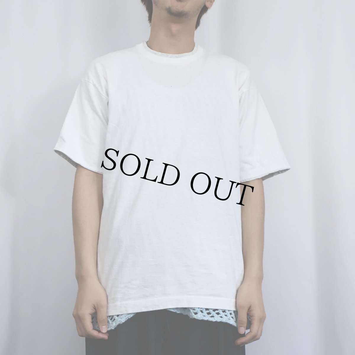 画像2: 90's FRUIT OF THE LOOM USA製 レイヤードデザイン 無地Tシャツ L (2)