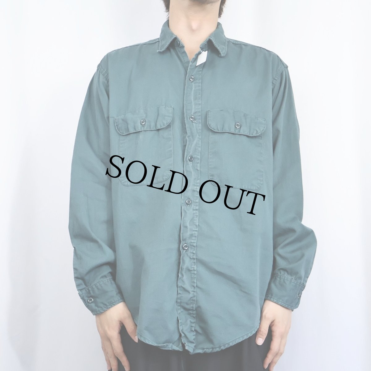 画像2: 60's コットンワークシャツ (2)