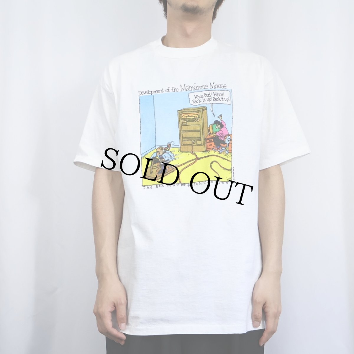 画像2: 90's Rich Tennant "The 5th wave" シュールイラスト コミックプリントTシャツ DEADSTOCK L (2)