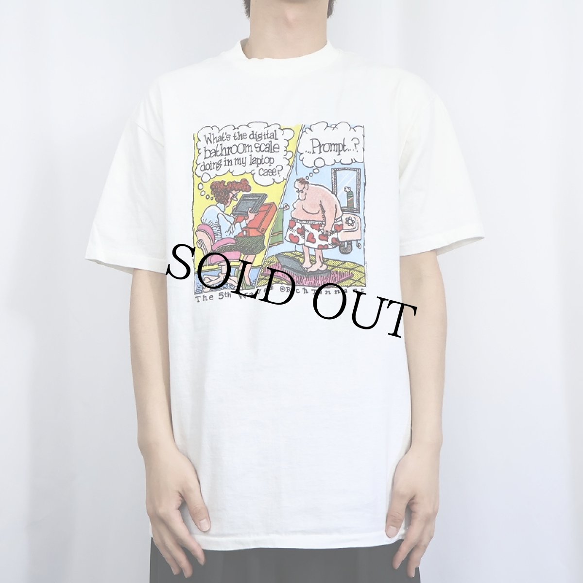 画像2: 90's Rich Tennant "The 5th wave" シュールイラスト コミックプリントTシャツ DEADSTOCK L (2)