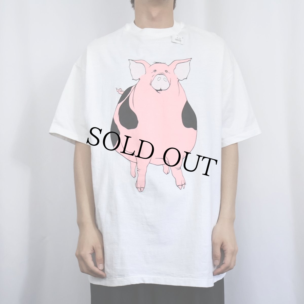 画像3: 90's USA製 豚 プリントTシャツ XL (3)