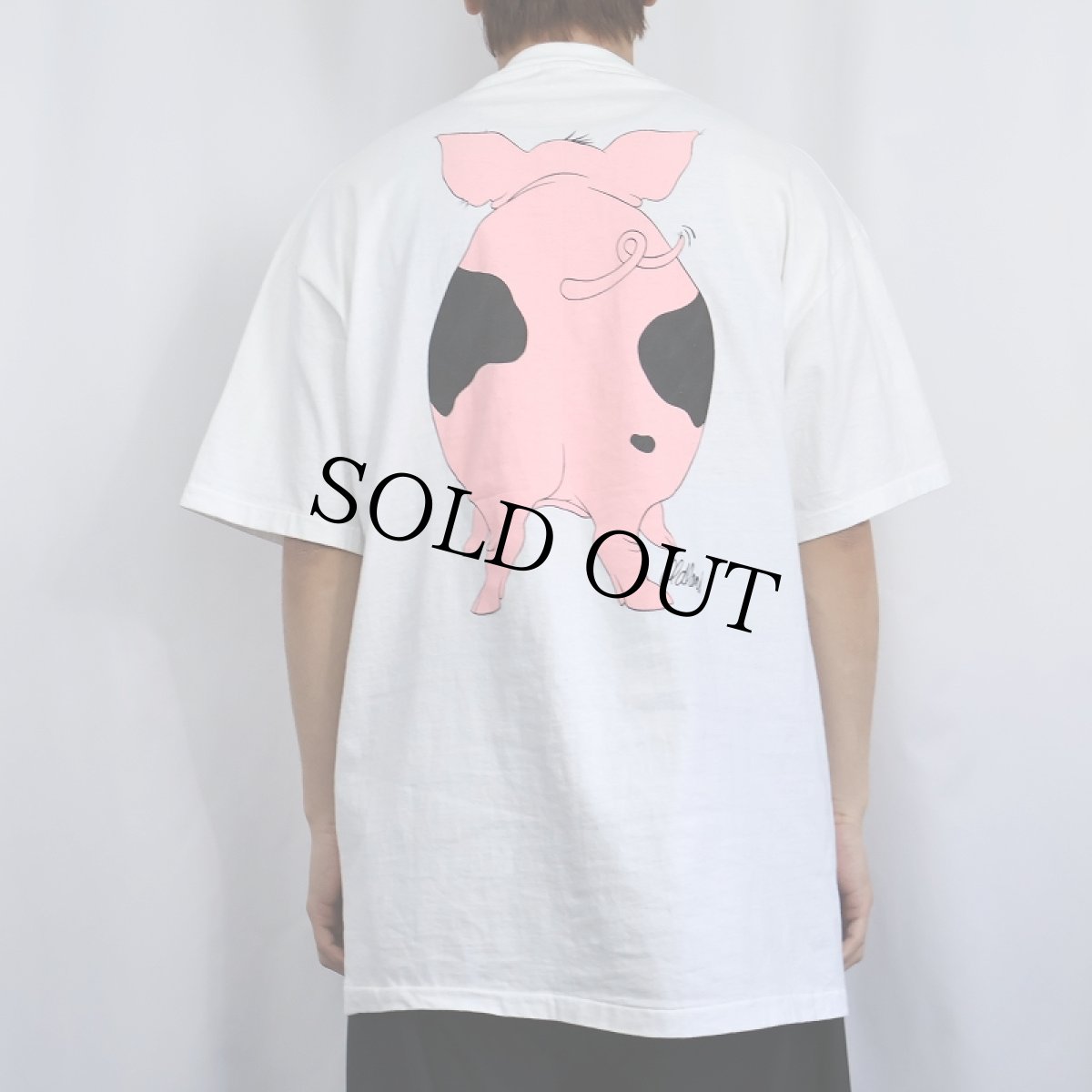 画像4: 90's USA製 豚 プリントTシャツ XL (4)