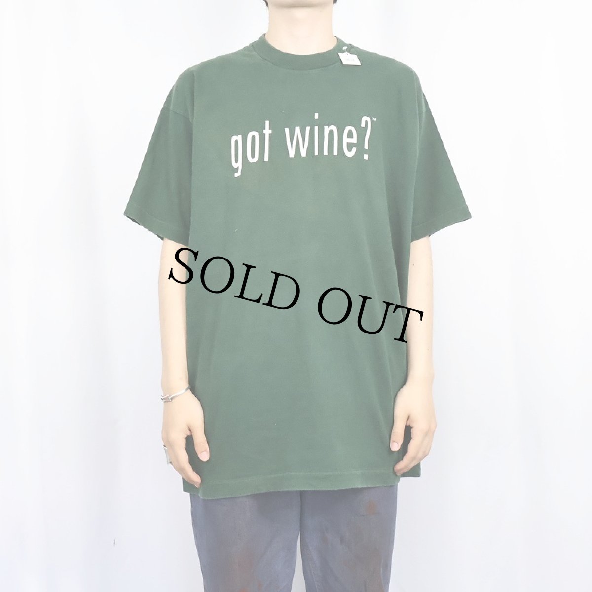 画像2: 90's "got wine?" パロディプリントTシャツ XL (2)
