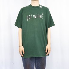 画像2: 90's "got wine?" パロディプリントTシャツ XL (2)