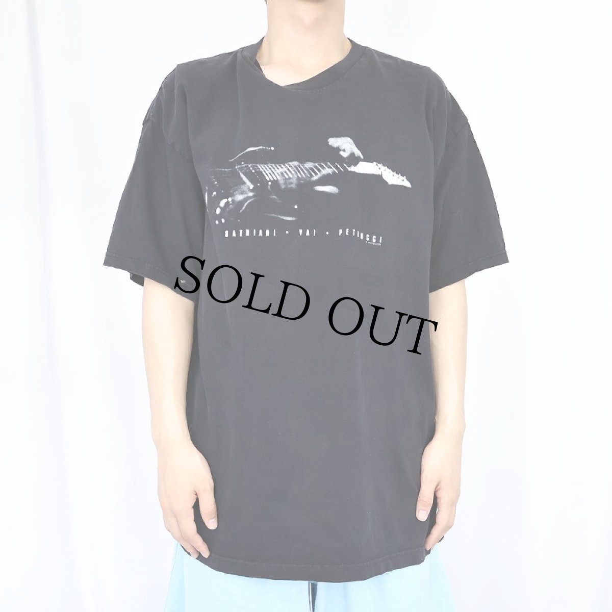 画像2: 2000's "G3 Satriani / Vai / Petrucci" ギタリスト ツアープリントTシャツ BLACK XL (2)