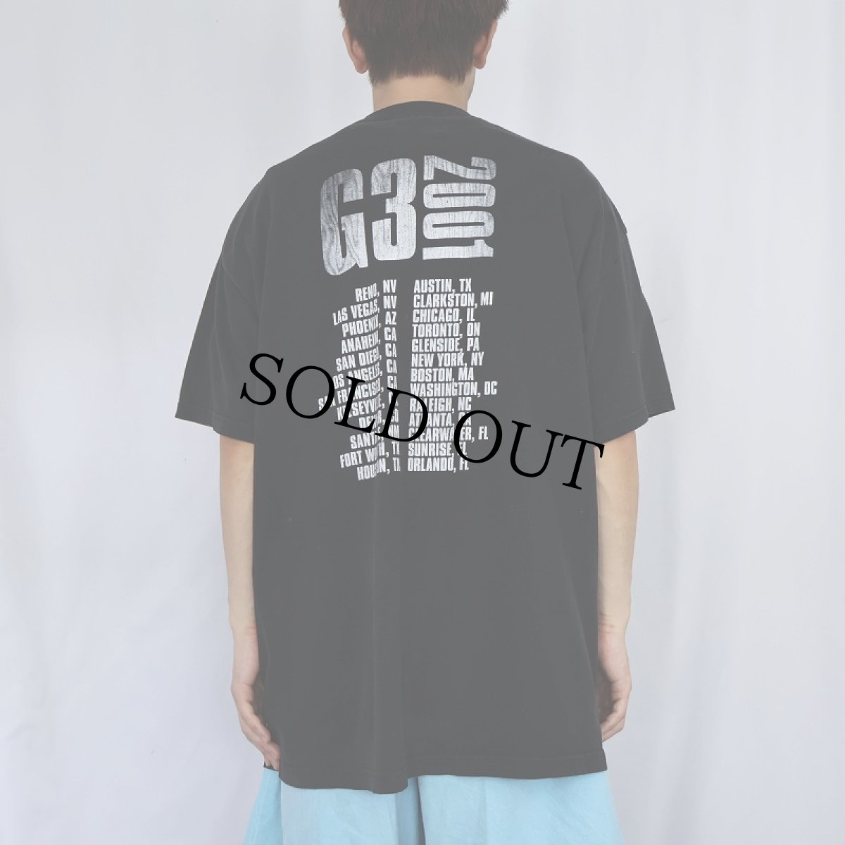 画像3: 2000's "G3 Satriani / Vai / Petrucci" ギタリスト ツアープリントTシャツ BLACK XL (3)