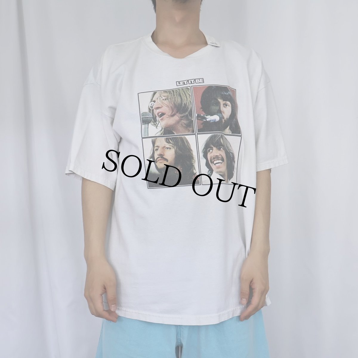 画像2: THE BEATLES "LET IT BE" ロックバンド プリントTシャツ XL (2)