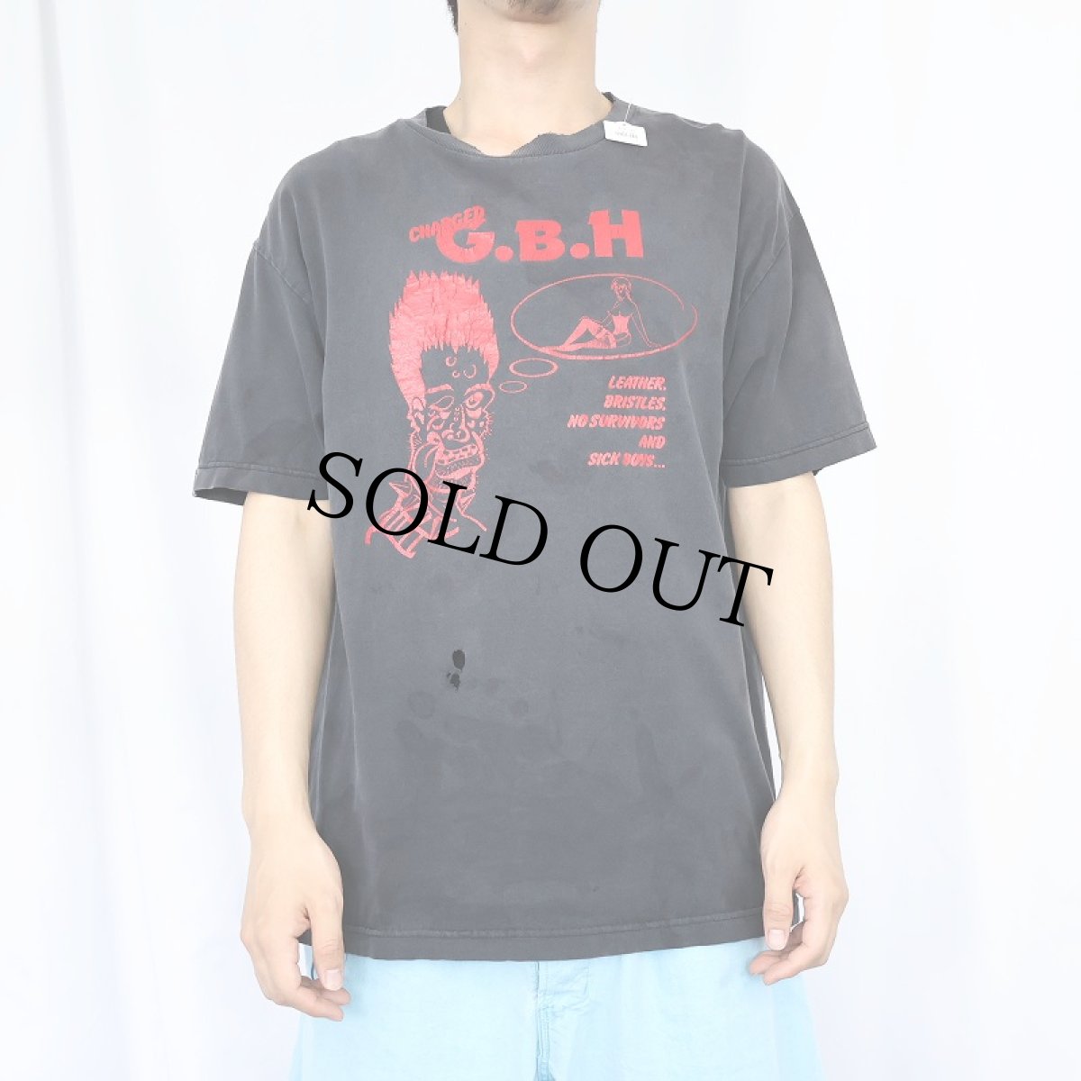 画像2: G.B.H. ハードコア・パンクバンド プリントTシャツ BLACK (2)