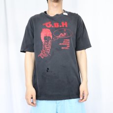 画像2: G.B.H. ハードコア・パンクバンド プリントTシャツ BLACK (2)