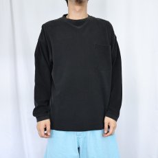 画像2: 90's GAP 鹿の子 ポケットロンT BLACK S (2)