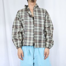 画像2: 60's Sportswear マドラスチェック柄 ジップパーカー M (2)