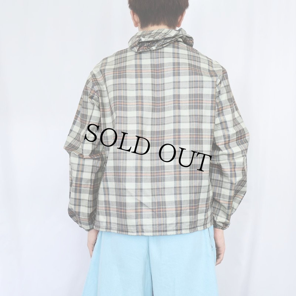 画像3: 60's Sportswear マドラスチェック柄 ジップパーカー M (3)