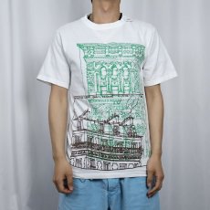 画像2: RON WAX USA製 "ROOFTOPS B. DE CLICHY PARIS, FRANCE" プリントTシャツ S (2)