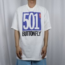 画像2: 90's Levi's USA製 "501 BUTTONFLY" ロゴプリントTシャツ XL (2)