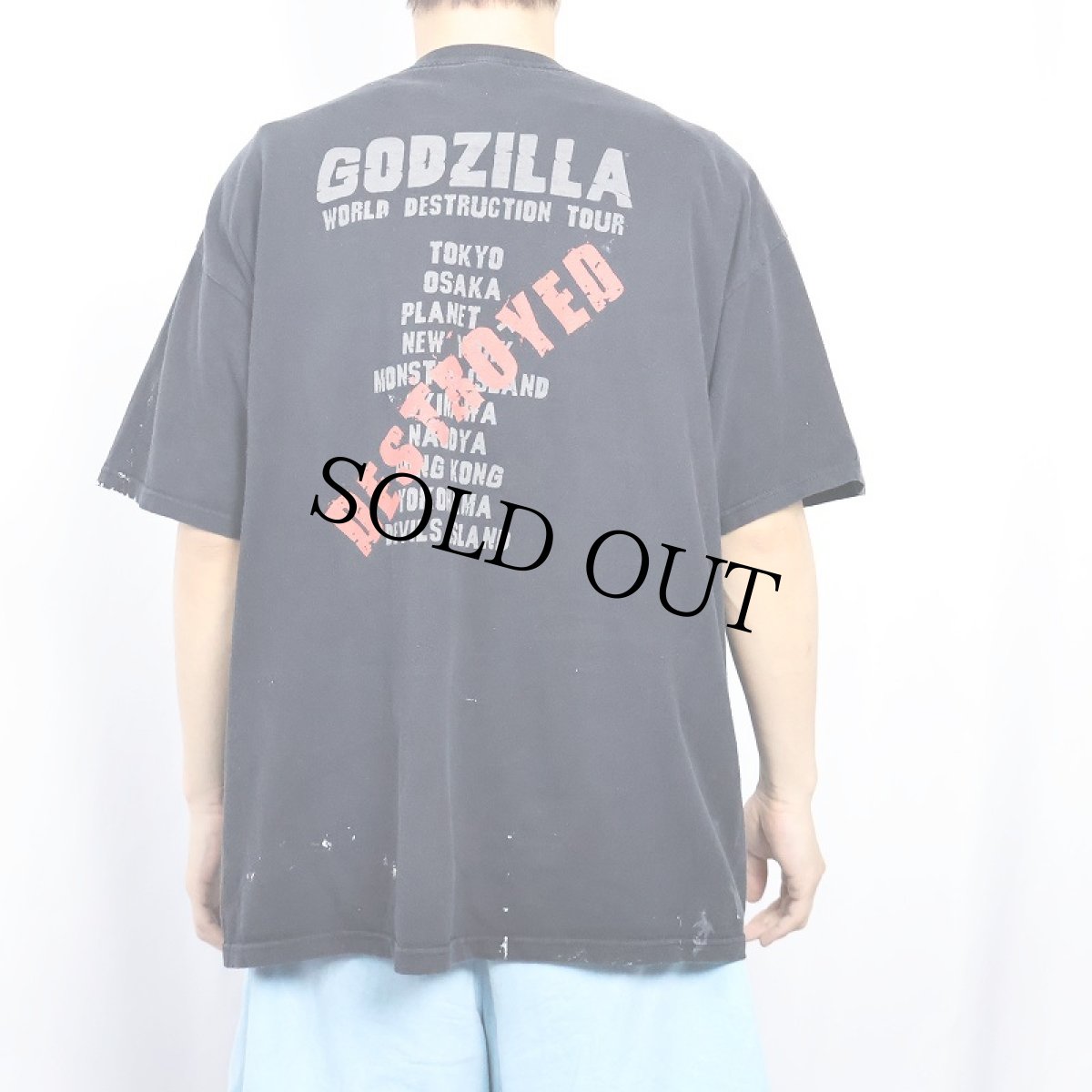 画像3: 2000's GODZILLA "WORLD DESTRUCTION TOUR" プリントTシャツ BLACK M (3)
