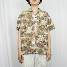 画像2: 50〜60's PENNEY'S TOWNCRAFT 総柄 コットンオープンカラーシャツ L (2)