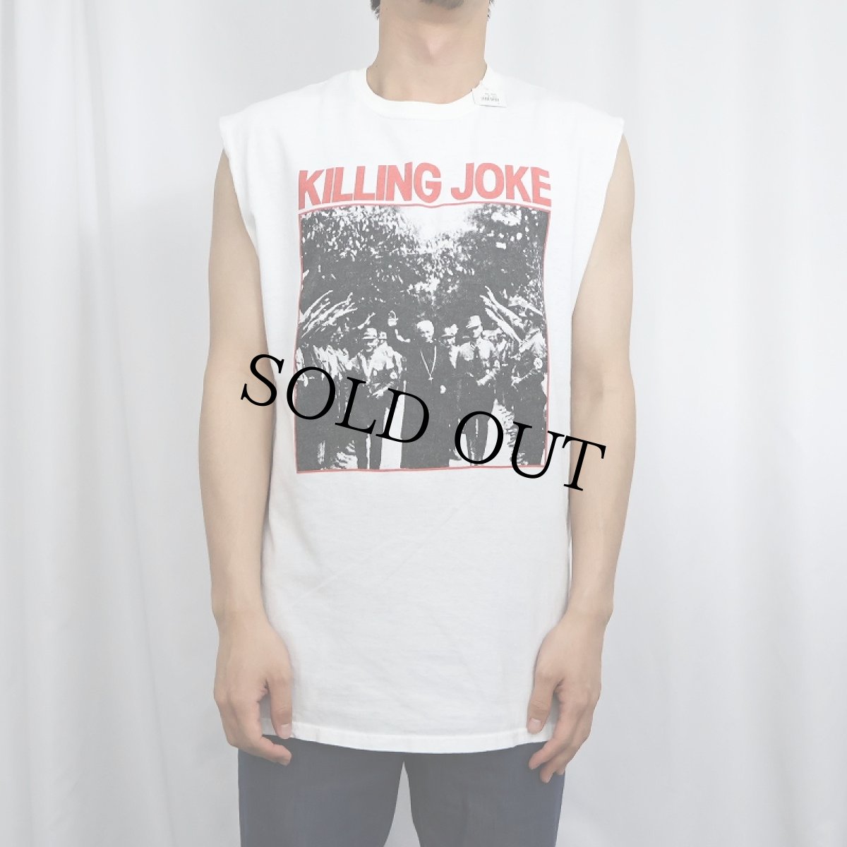 画像2: KILLING JOKE ロックバンド カットオフスリーブTシャツ (2)