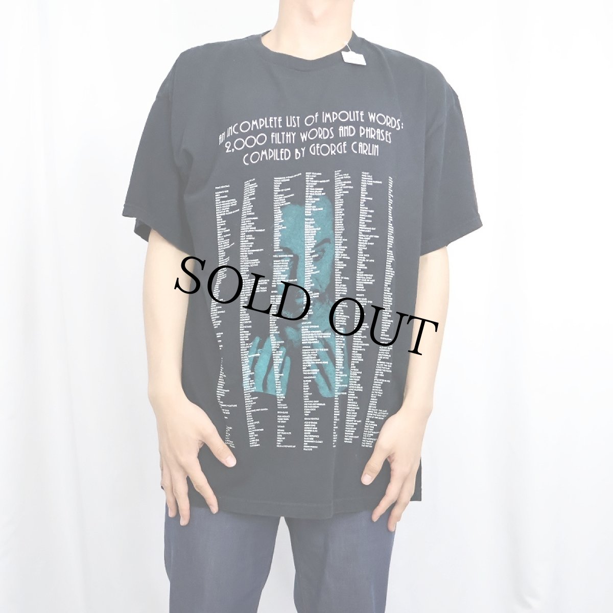 画像3: George Carlin 放送禁止用語リスト コメディアンプリントTシャツ BLACK XL (3)