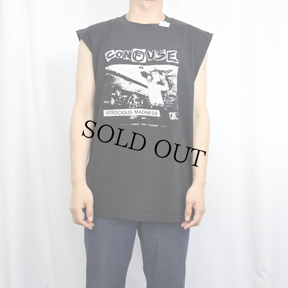 画像2: Atrocious Madness ハードコアパンクバンド カットオフスリーブTシャツ BLACK (2)