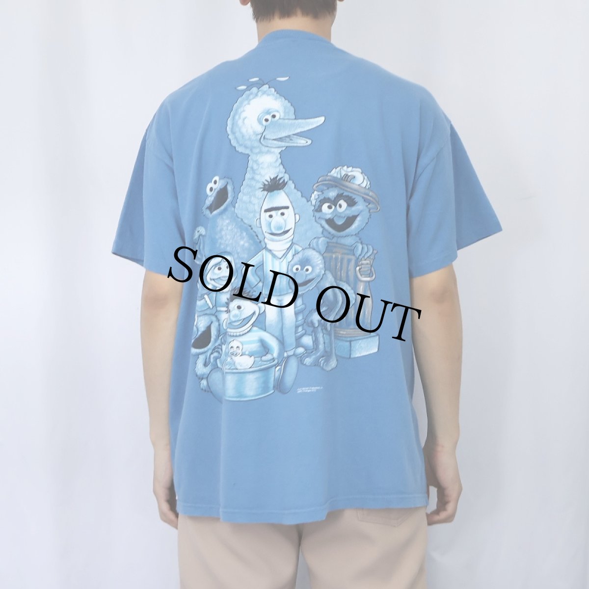 画像4: 90's SESAMESTREET USA製 パロディプリントTシャツ L (4)