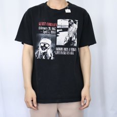 画像2: KURT COBAIN ミュージシャン 追悼プリントTシャツ BLACK M (2)