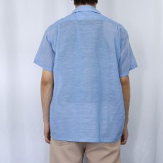 画像3: 60's Berma ボーダー柄 コットンオープンカラーシャツ L (3)