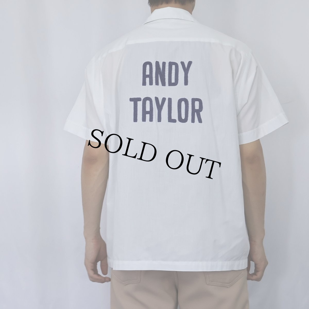 画像4: 60's NAT NAST "ANDY TAYLOR" チェーン刺繍 コットンオープンカラーシャツ (4)