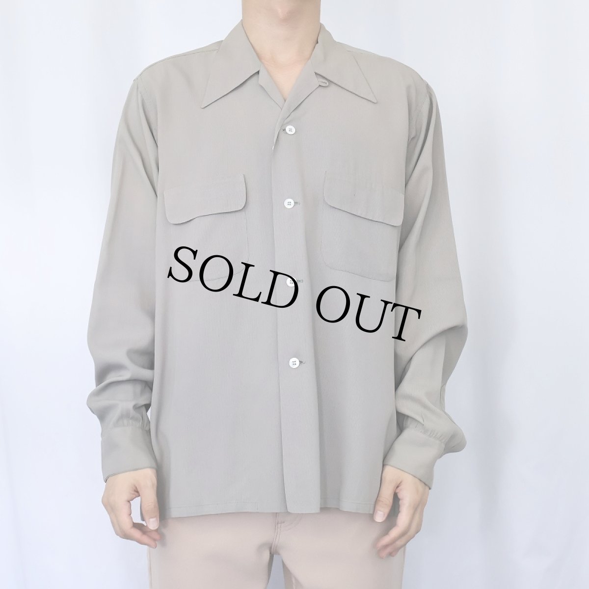 画像2: 60's SKIPPER by Wilson Brothers USA製 レーヨン混オープンカラーシャツ ML (2)