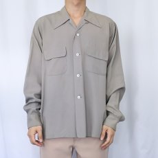 画像2: 60's SKIPPER by Wilson Brothers USA製 レーヨン混オープンカラーシャツ ML (2)