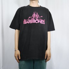 画像2: 90's USA製 BAREBONES スカルプリントTシャツ BLACK XL (2)