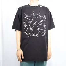 画像2: 90's USA製 スカルプリントTシャツ BLACK XL (2)