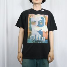 画像2: 90's illy CAFFE USA製 コーヒーブランド ポスタープリントTシャツ BLACK L (2)