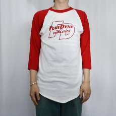 画像2: 70〜80's USA製 FLUI DYNE 染み込みプリント ラグランTシャツ L (2)
