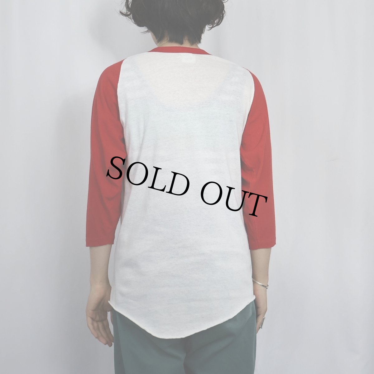 画像3: 70〜80's USA製 FLUI DYNE 染み込みプリント ラグランTシャツ L (3)