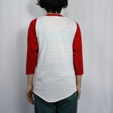 画像3: 70〜80's USA製 FLUI DYNE 染み込みプリント ラグランTシャツ L (3)