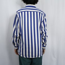 画像3: 90's STJOHN'SBAY "RUGGED TWILL" ストライプ柄 コットンツイルシャツ M (3)