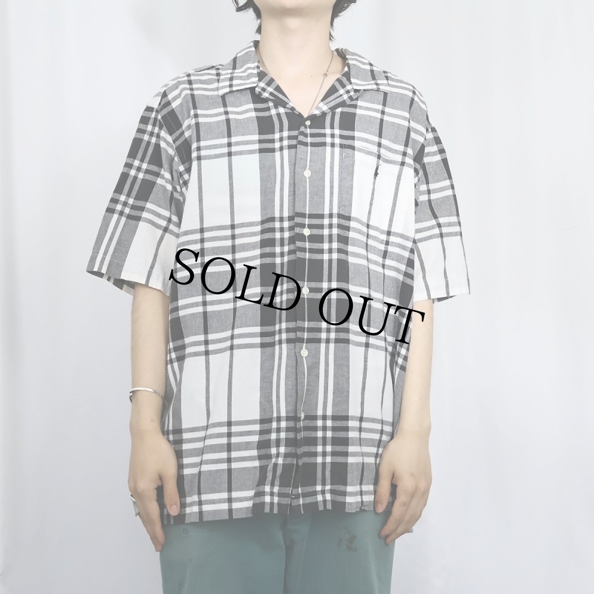 画像2: POLO Ralph Lauren "CALDWELL" チェック柄 コットンオープンカラーシャツ L (2)