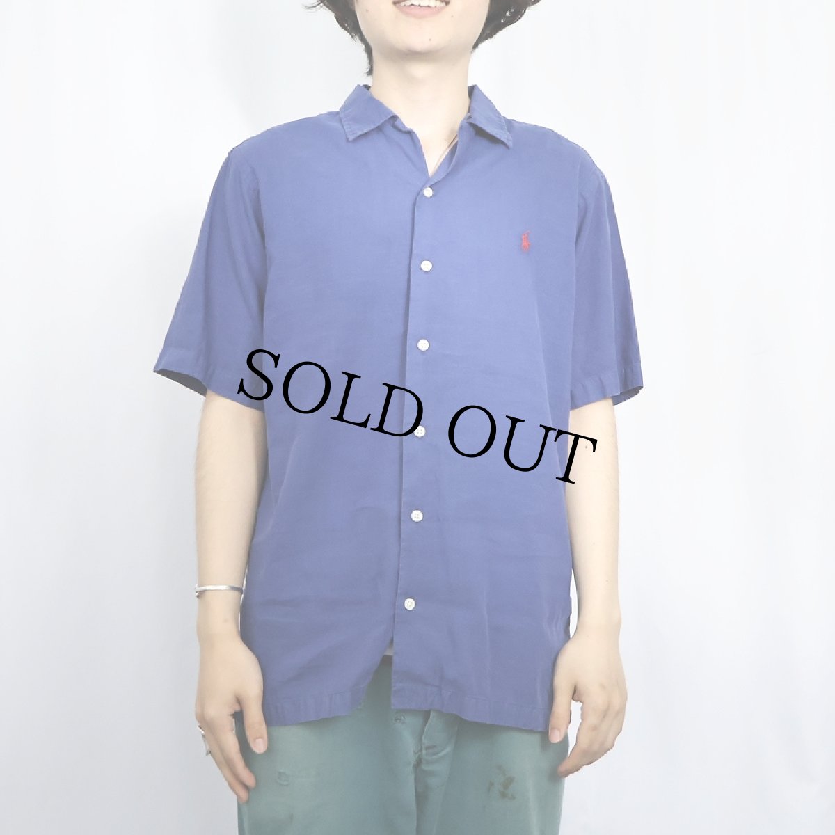 画像2: POLO Ralph Lauren "CURHAM CLASSIC FIT" リネン×コットン オープンカラーシャツ S (2)