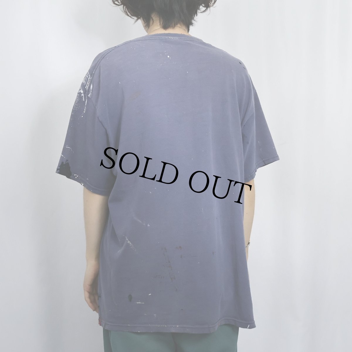 画像3: "Someday My Fish Will Come" ペンキペイント フィッシングプリントTシャツ XL (3)