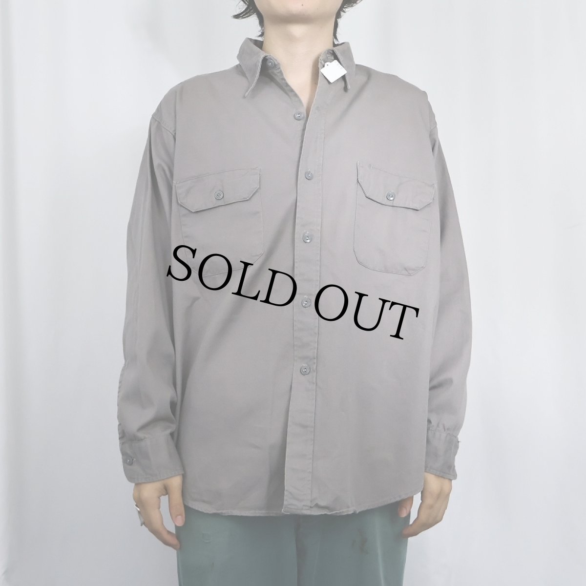 画像2: 60's KAST IRON マチ付き コットンワークシャツ (2)