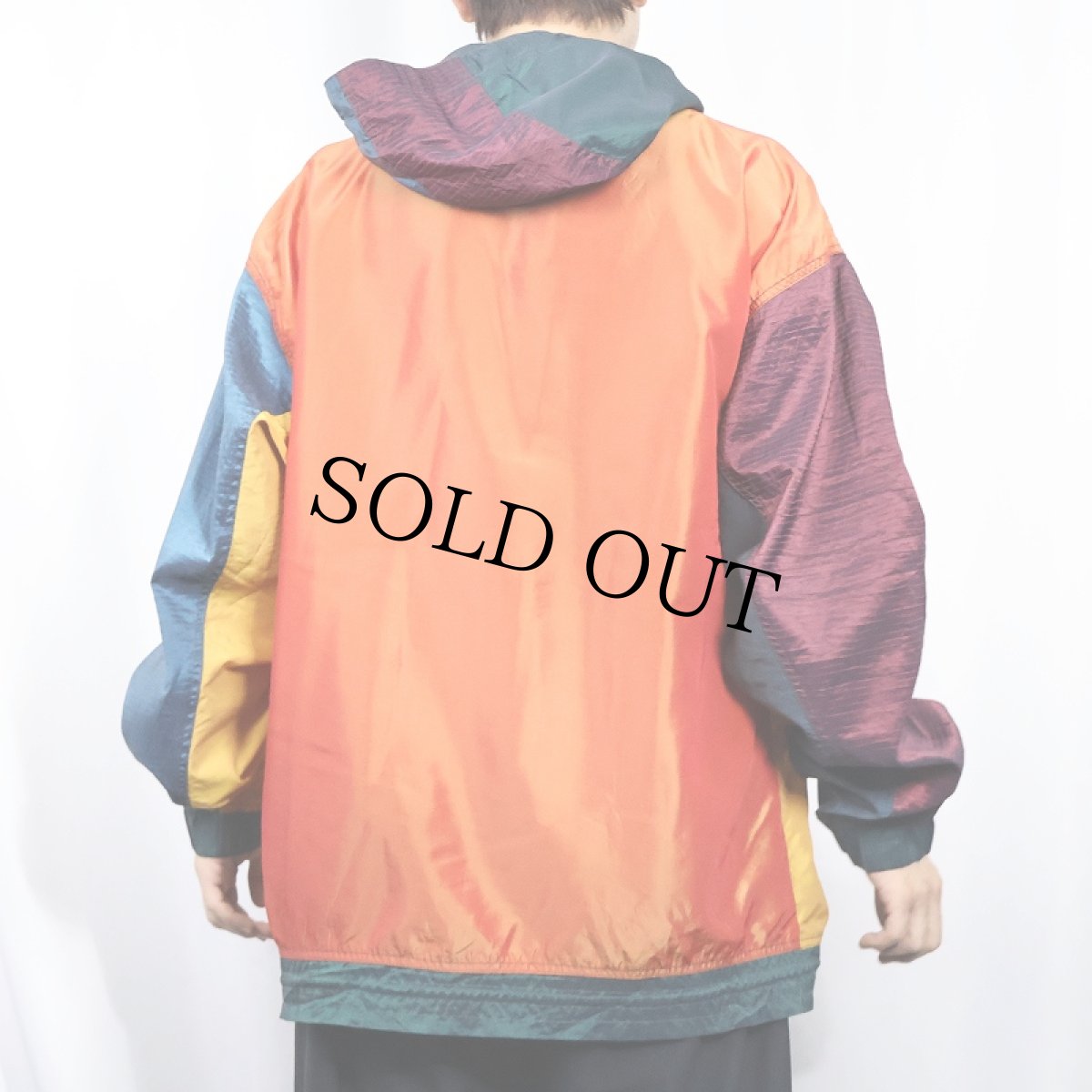 画像3: 90's BODY GLOVE クレイジーパターン ナイロンアノラックパーカー L (3)