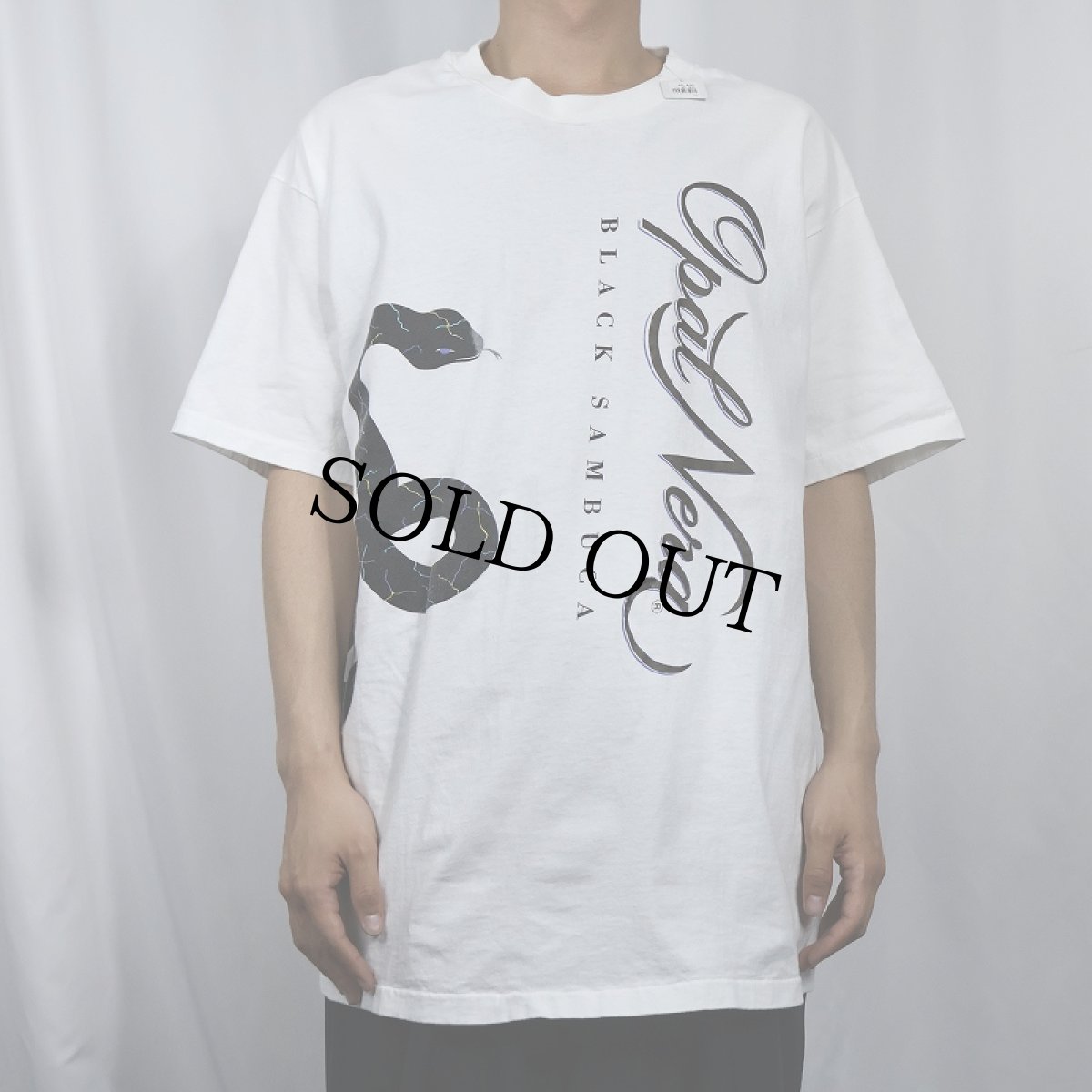 画像2: 90's OPAL NERA BLACK SAMBUCA USA製 リキュール 巻きプリントTシャツ XL (2)