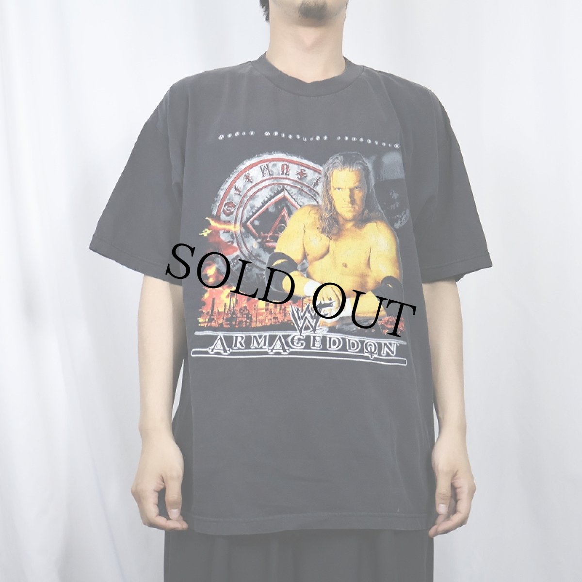 画像2: 2000's WWF "Armageddon" プロレスプリントTシャツ BLACK XL (2)