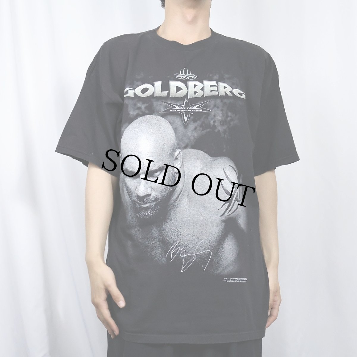 画像2: 90's WCW "GOLDBERG" プロレスプリントTシャツ BLACK (2)
