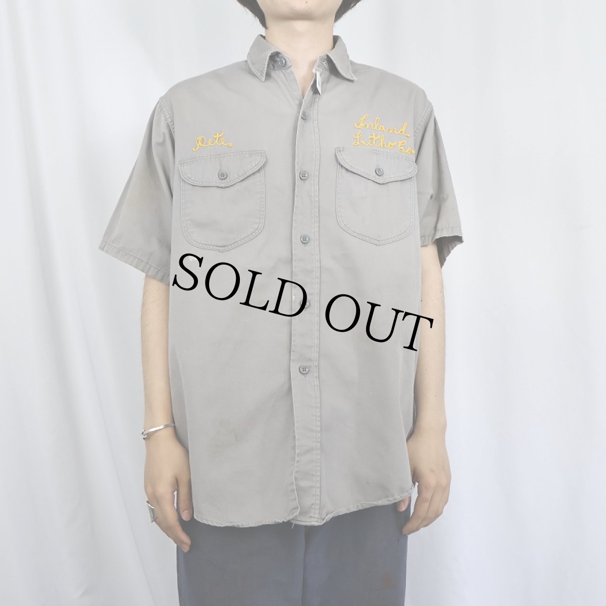 画像2: 60's Lee CHETOPA SHIRTING チェーン刺繍 コットンワークシャツ 16 (2)