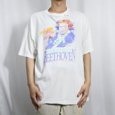 画像2: 90's BEETHOVEN USA製 ピアニストプリントTシャツ XL (2)