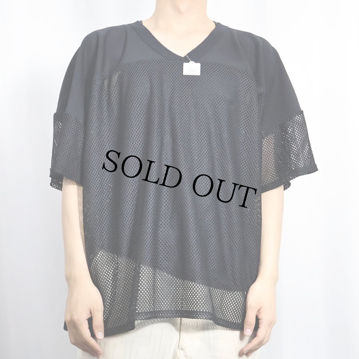 画像2: 80〜90's RUSSELL ATHLETIC USA製 メッシュフットボールシャツ BLACK XXXL (2)