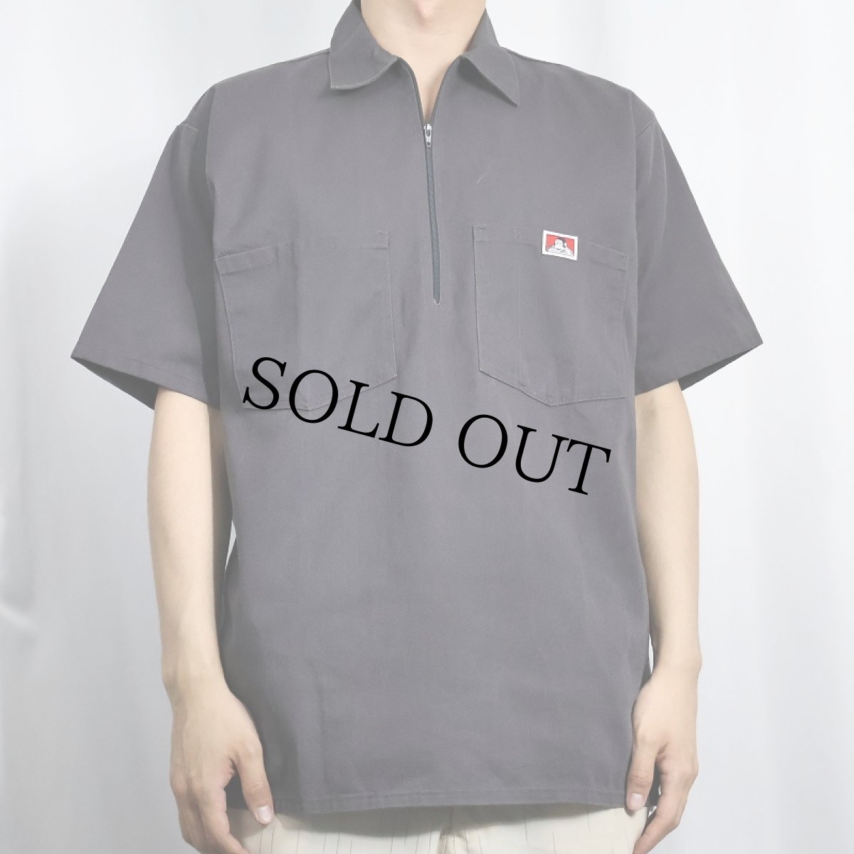 画像2: 90's BEN DAVIS USA製 ハーフジップ ワークシャツ M (2)